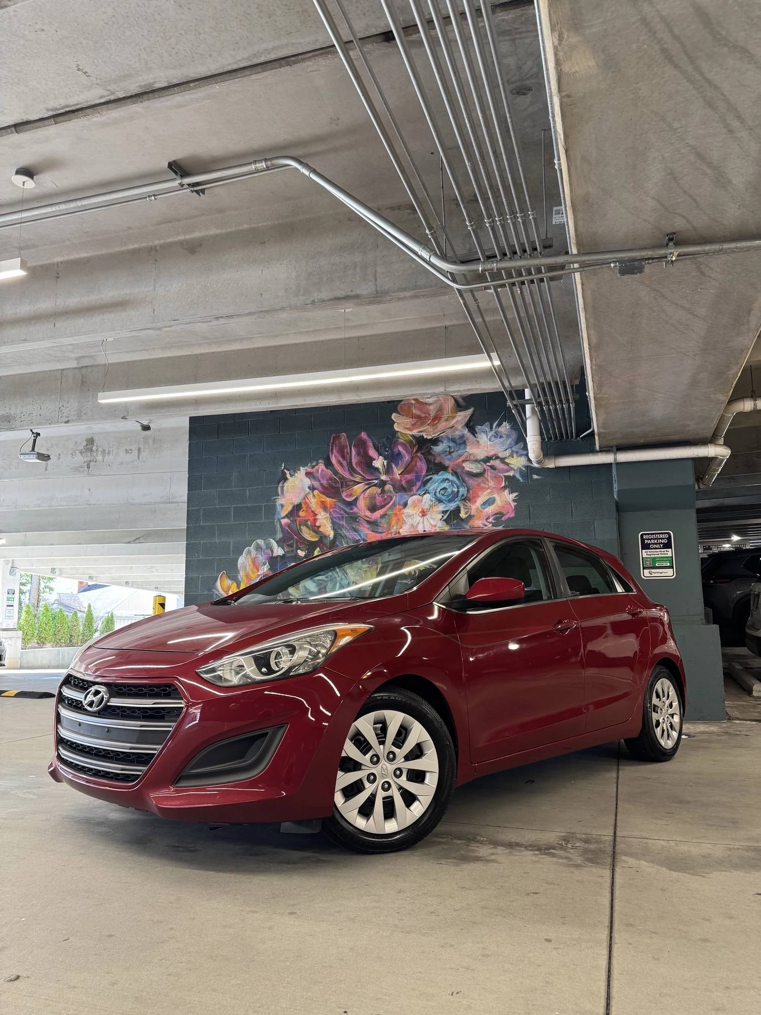 Red Hyundai sedan available from Easy Cash Rental near Lawrenceville